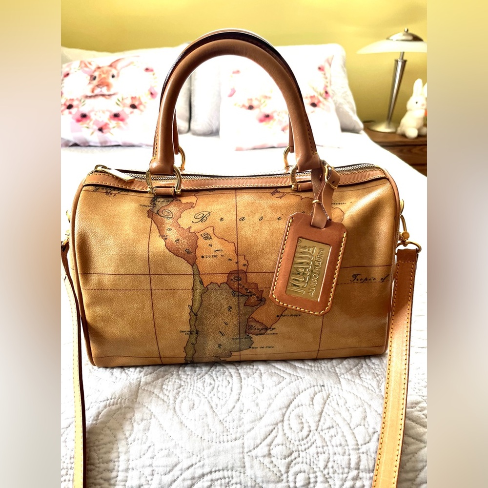 ALVIERI MARTINI NWOT AUTHENTIC GEO CLASSIC BOSTON BAG - Picture 12 of 16